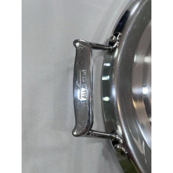 All Clad 15” Round Serving Tray Gourmet Stainless Entertaining, Two Handles - Picture 3 of 5